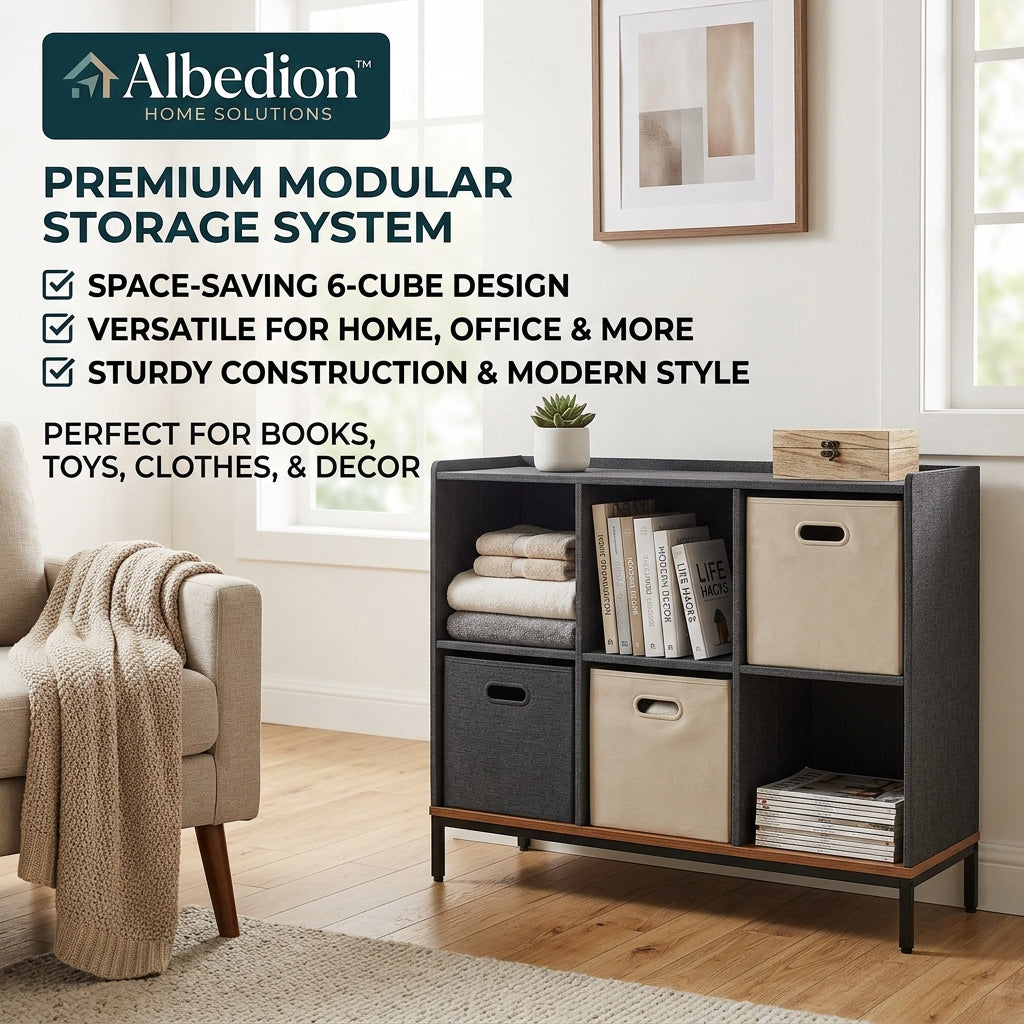 Albedion™ 6-Cube Modular Storage Organizer with Elevated Metal Base*