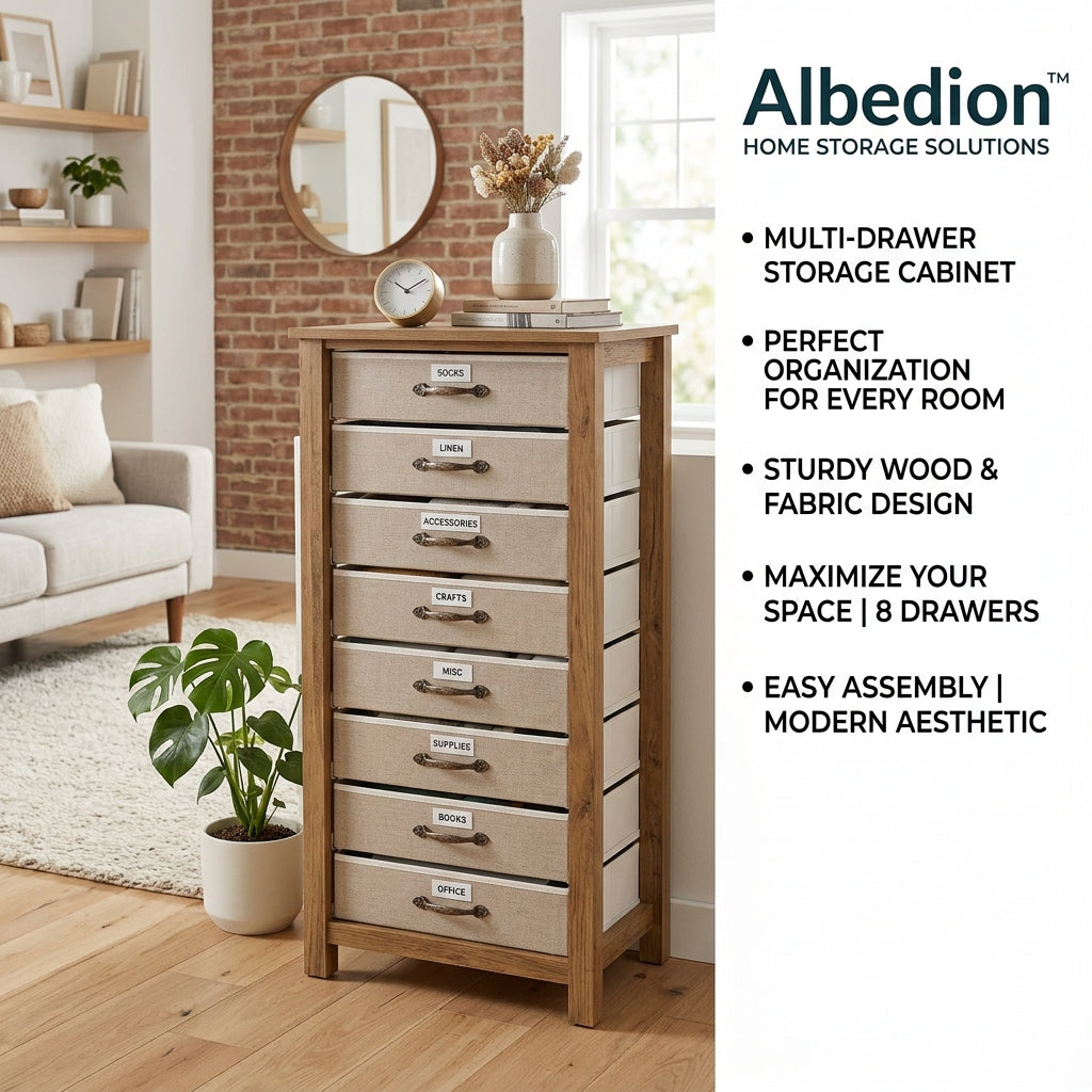 Albedion™ 8-Drawer Everyday Linen Storage Tower